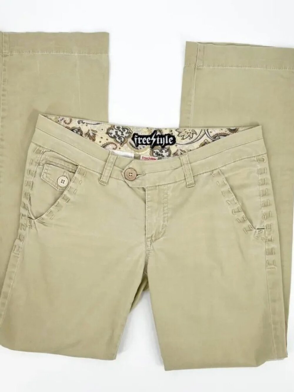 Vintage Freestyle Flare Khaki Skater Pants Size 11